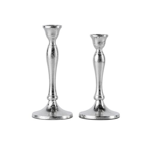 Kerzenständer 2er Set Silber für Stabkerzen 20 und 23 cm von Michael Noll