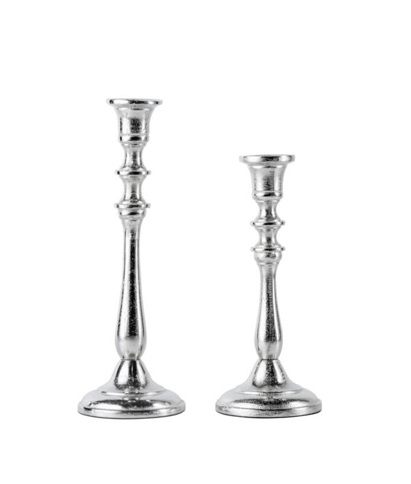 Kerzenständer 2er Set Silber für Stabkerzen 25 und 31 cm von Michael Noll