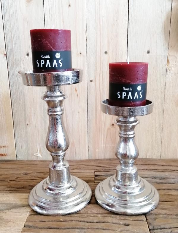 Kerzenständer Silber 2er Set Stumpenkerzen von Michael Noll
