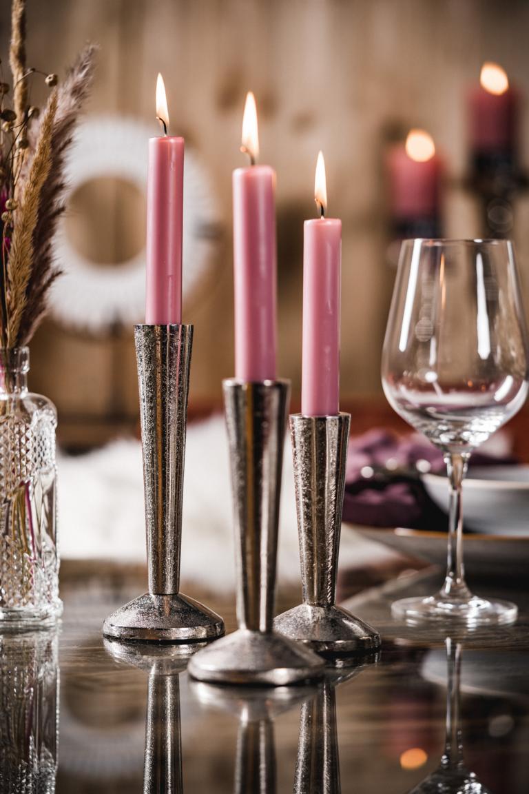Kerzenständer Silber 3er Set von Michael Noll