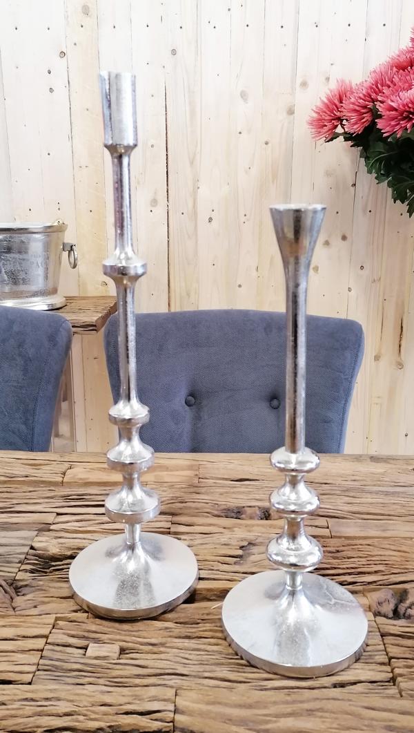 Kerzenständer Stabkerze Silber 2er Set von Michael Noll