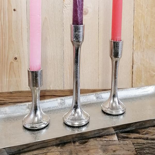 Kerzenständer Stabkerze Silber 3er Set von Michael Noll