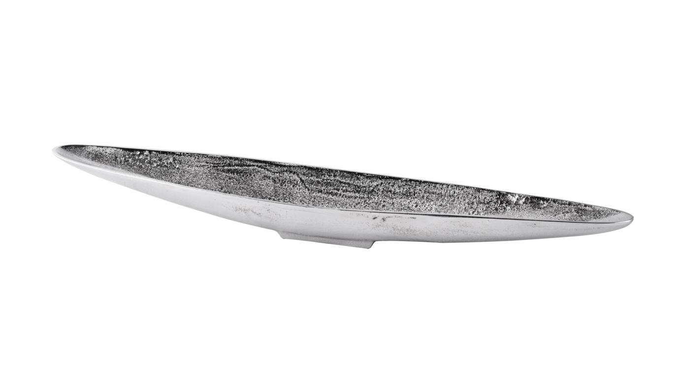 Schale Aluminium Silber Schiffchen 80 cm von Michael Noll