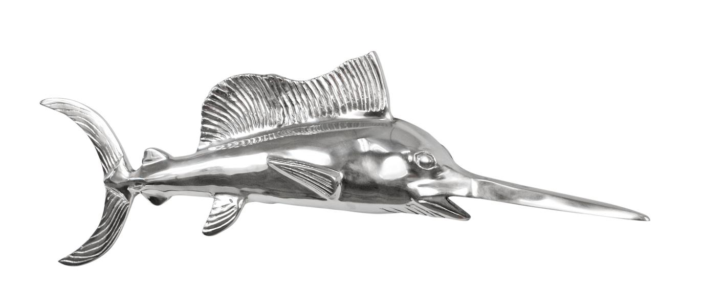 Schwertfisch XXL Silber Wanddekoration 92 cm von Michael Noll