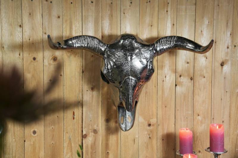 Stierkopf Metall Silber Schädel Silber Deko XXL Stierkopf Metall Silber Schädel Silber Deko XXL von Michael Noll