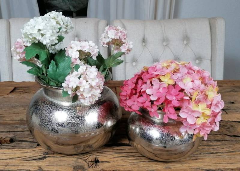 Vase 2er Set Silber 16 / 22 cm von Michael Noll