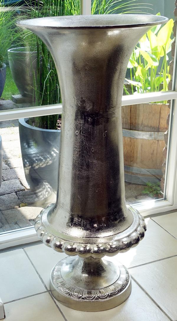 Vase Aluminium Silber XXL 90 cm von Michael Noll