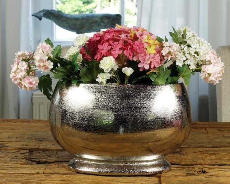 Vase Oval Aluminium Silber XL 34 cm von Michael Noll