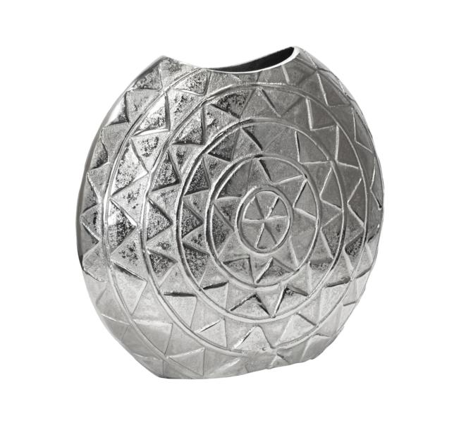 Vase Silber mit Ornamenten 51 cm von Michael Noll