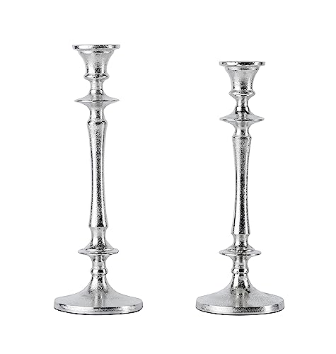 2er Set Kerzenständer Kerzenhalter Aluminium Silber Deko - Kerzenleuchter Modern für Stabkerzen - Tischdeko Hochzeit - Dekoration Wohnzimmer - H 30 und 32 cm 2er Set Kerzenständer Kerzenhalter Aluminium Silber Deko - Kerzenleuchter Modern für Stabkerzen - Tischdeko Hochzeit - Dekoration Wohnzimmer - H 30 und 32 cm von MichaelNoll