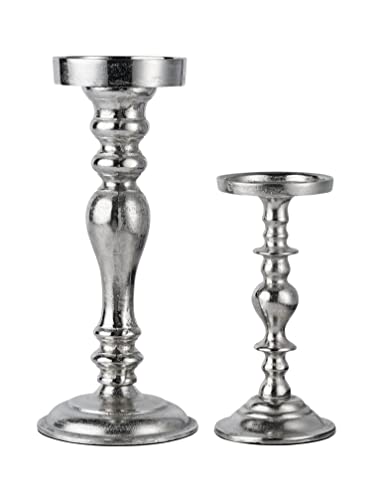 2er Set Kerzenständer Kerzenhalter Aluminium Silber - Kerzenleuchter Modern aus Metall - H 21 cm / 31 cm 2er Set Kerzenständer Kerzenhalter Aluminium Silber - Kerzenleuchter Modern aus Metall - H 21 cm / 31 cm von MichaelNoll
