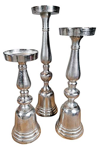 Michael Noll Kerzenständer Kerzenhalter Aluminium Silber Raw XL 3 Größen 40 cm, 50 cm oder 60 cm (15x15x50 cm) von MichaelNoll