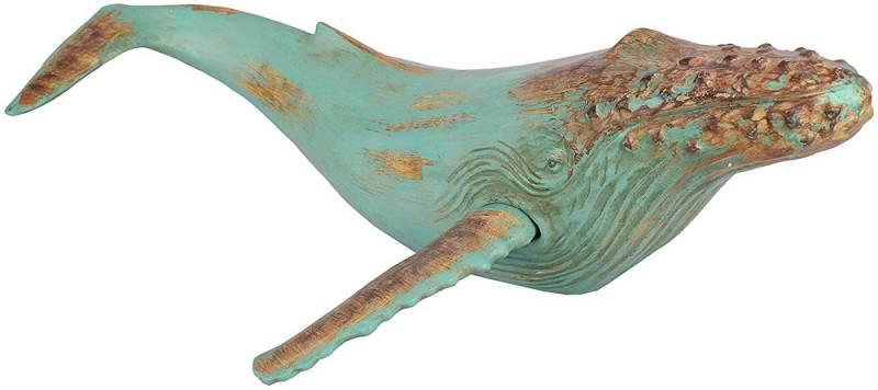 MichaelNoll Dekofigur Wal Walfisch Fisch Dekofigur Statue Skulptur Polyresin Modern - Maritime Deko für Wohnung in Holz-Optik - Dekoration für Wohnzimmer, Schlafzimmer oder Badezimmer - XXL 87,5 x 52 x 22,8 cm von MichaelNoll