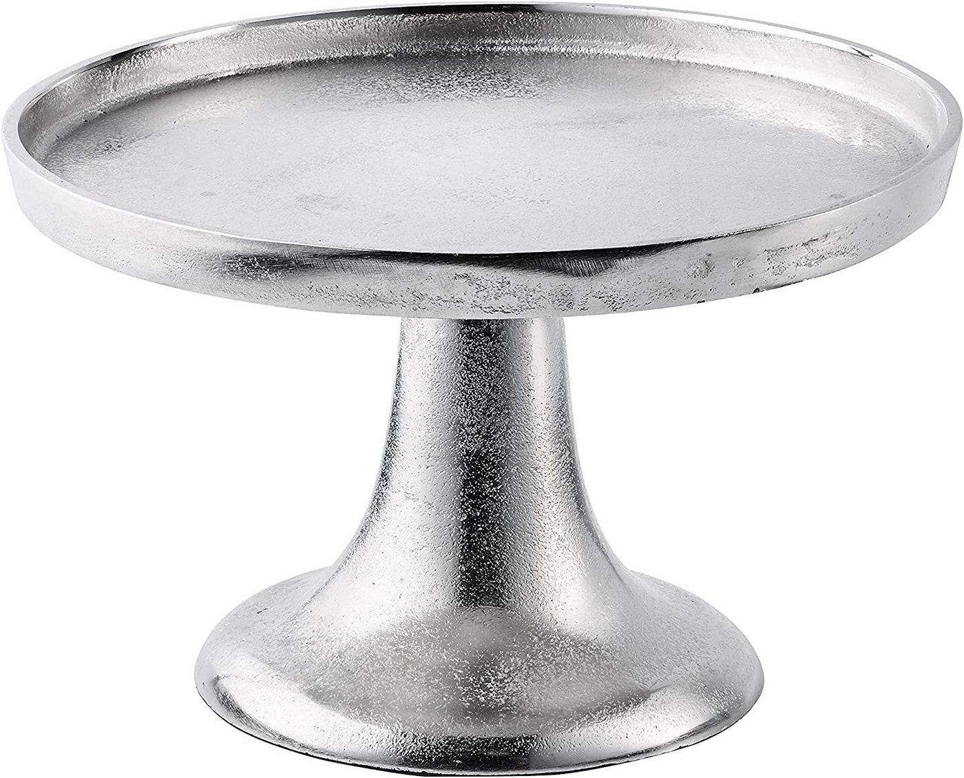 MichaelNoll Dekoschale Dekoteller Schale Servierplatte Etagere Aluminium Silber Luxus, Deko Modern aus Metall, Wohnzimmer und Küche, Tischdeko Hochzeit M 26,5 cm von MichaelNoll