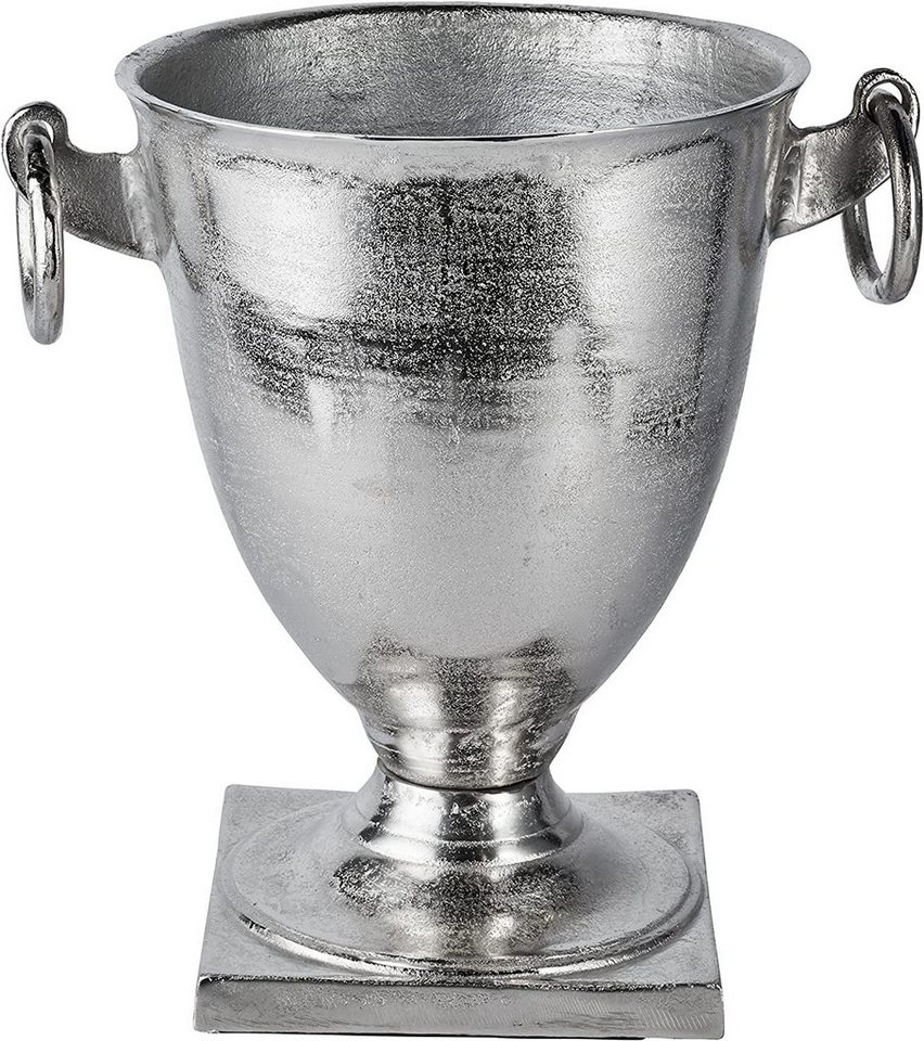 MichaelNoll Dekoschale Pokal Schale Vase Deko Aluminium Silber Deko Luxus - Moderne Dekoration aus Metall - Tischdeko Hochzeit - für Wohnzimmer, Esszimmer oder Küche - XL 46 cm von MichaelNoll
