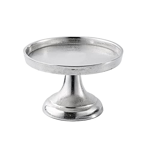 Dekoteller Schale Dekoschale Servierplatte Etagere Rund, Metall Aluminium Silber Luxus, Deko Dekoration Tischdeko Modern, für Wohnzimmer und Küche S 19,5 cm von MichaelNoll