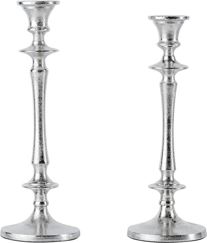 MichaelNoll Kerzenständer 2er Set Kerzenständer Silber Deko Stabkerzen - H 30 und 32 cm MichaelNoll Kerzenständer 2er Set Kerzenständer Silber Deko Stabkerzen - H 30 und 32 cm von MichaelNoll