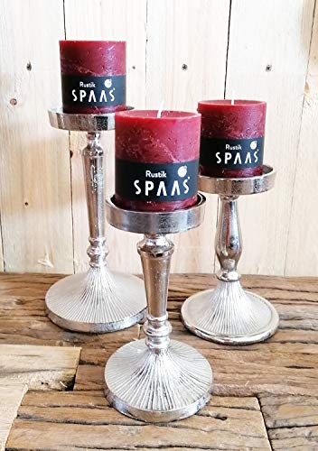 MichaelNoll Kerzenständer 3er Set Kerzenhalter Aluminium Silber - Kerzenleuchter Modern für Stumpenkerzen - H 17,5 cm / 18,0 cm / 23,5 cm MichaelNoll Kerzenständer 3er Set Kerzenhalter Aluminium Silber - Kerzenleuchter Modern für Stumpenkerzen - H 17,5 cm / 18,0 cm / 23,5 cm von MichaelNoll