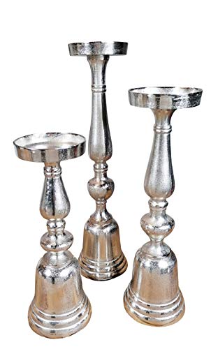 Michael Noll Kerzenständer Kerzenhalter Aluminium Silber Raw XL 3 Größen 40 cm, 50 cm oder 60 cm (15x15x40 cm) von MichaelNoll
