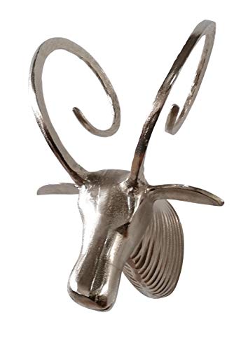 MichaelNoll Mufflon Schaf Tierkopf Hörner Geweih Wanddekoration Deko Dekoration Silber Aluminium Metall - Wanddeko für Wohnzimmer, Küche und Schlafzimmer - XL 48 cm MichaelNoll Mufflon Schaf Tierkopf Hörner Geweih Wanddekoration Deko Dekoration Silber Aluminium Metall - Wanddeko für Wohnzimmer, Küche und Schlafzimmer - XL 48 cm von MichaelNoll