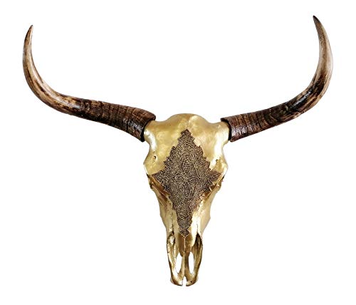 MichaelNoll Stierkopf Stier Bullenkopf Bullenschädel Geweih Hörner Wanddekoration Polyresin Riesig Gold Groß - Moderne Wanddeko für Schlafzimmer oder Wohnzimmer - Deko Dekoration - XXL 73 cm MichaelNoll Stierkopf Stier Bullenkopf Bullenschädel Geweih Hörner Wanddekoration Polyresin Riesig Gold Groß - Moderne Wanddeko für Schlafzimmer oder Wohnzimmer - Deko Dekoration - XXL 73 cm von MichaelNoll