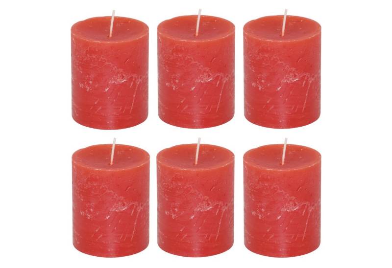 MichaelNoll Stumpenkerze Stumpenkerze Rustic 6er Set - Kerze - Kein Ruß - 30 Std.- 7x8 cm von MichaelNoll