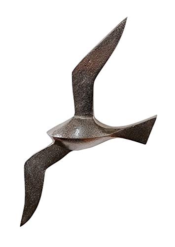 MichaelNoll Vogel Vogelschwarm Flügel Wanddekoration Silber Aluminium Metall Deko Dekoration - Wanddeko für Wohnzimmer, Küche und Schlafzimmer - XL 51 cm von MichaelNoll