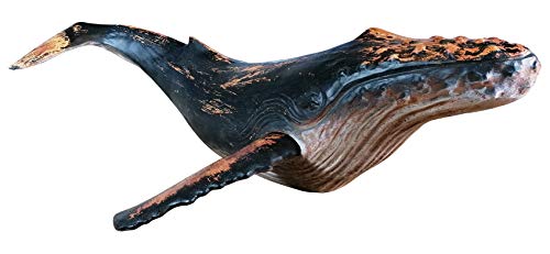 MichaelNoll Wal Walfisch Fisch Dekofigur Skulptur Statue Polyresin Modern - Maritime Deko für Wohnung in Holz-Optik - Dekoration für Wohnzimmer, Schlafzimmer oder Badezimmer - XXL 87,5x52x22,9 cm von MichaelNoll