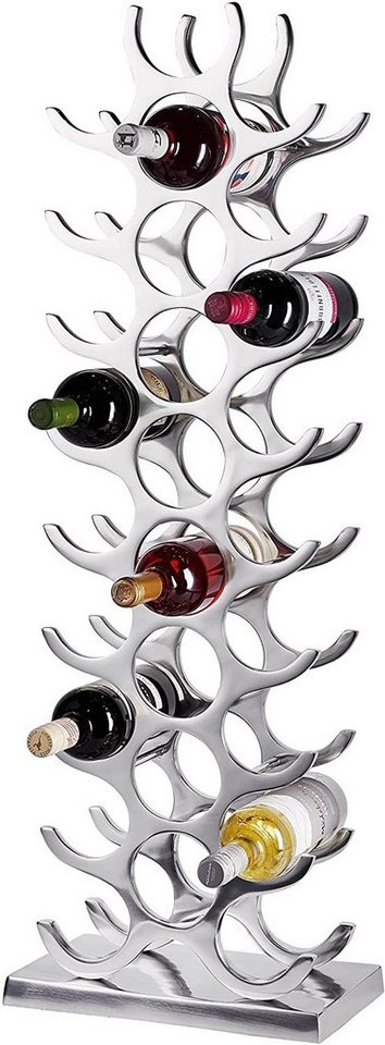 MichaelNoll Weinregal Weinregal Flaschenregal Alu Silber Weinständer Metall - 101 cm XXL von MichaelNoll
