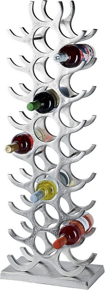 MichaelNoll Weinregal Weinregal Flaschenregal Alu Silber Weinständer Metall Raw - 101 cm von MichaelNoll