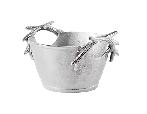 Schale Geweih Dekoteller Deko Aluminium Silber - Moderne Dekoschale aus Metall - Tischdeko Hochzeit, Weihnachten, Weihnachtsdeko - Dekoration für Wohnzimmer, Esszimmer oder Küche - 24 cm von MichaelNoll