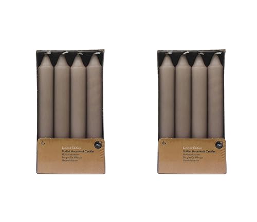 Stabkerze Kerze 2 x 8er-Set (16 Stabkerzen) – Brenndauer: 5 Std., rußfrei – für Kerzenständer, Kerzenhalter - Kerze, Adventskranz, Advent, Weihnachten, Deko, Gastro, Hochzeit – (beige) von MichaelNoll