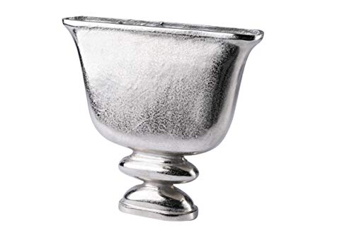 Vase Blumenvase Gefäß Pokalvase Dekovase Aluminium Silber, Deko Modern aus Metall, Wohnzimmer und Küche, 42 cm von MichaelNoll