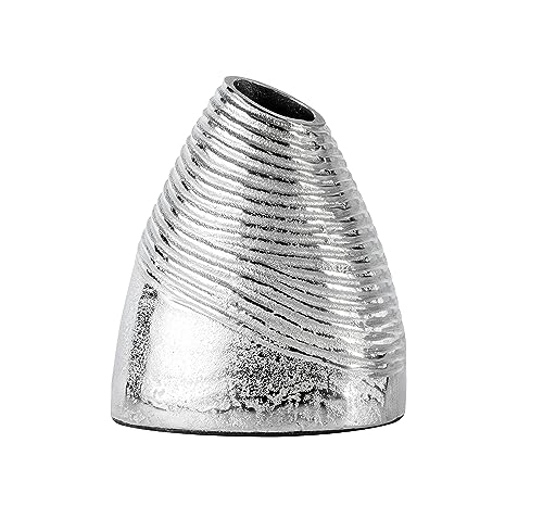Vase Blumenvase für Kunstblumen, Gefäß Pokalvase Dekovase Pflanztopf Aluminium Silber, Deko Modern aus Metall, Wohnzimmer und Küche 21 cm von MichaelNoll