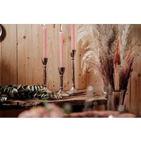 3Er Set Kerzenständer Kerzenhalter Aluminium Silber Deko - Kerzenleuchter Modern Für Stabkerzen Tischdeko Hochzeit H 18, 23 Und 28 cm von MichaelNollDE