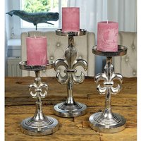 3Er Set Kerzenständer Lilie Kerzenhalter Aluminium- Kerzenleuchter Modern Für Stumpenkerzen - Tischdeko Hochzeit H 23 cm/28 32 von MichaelNollDE