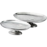 Schale Auf Standfuß Oval Servierplatte Dekoschale - Deko Für Wohnzimmer, Küche, Flur Aluminium Metall Silber Luxus 47 cm/57 Schale Auf Standfuß Oval Servierplatte Dekoschale - Deko Für Wohnzimmer, Küche, Flur Aluminium Metall Silber Luxus 47 cm/57 von MichaelNollDE