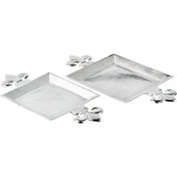 Tablett Lilie Servierbrett Servierplatte Aluminium Silber - Serviertablett Aus Metall Dekotablett Für Wohnzimmer, Esszimmer- 44 Oder 48 cm von MichaelNollDE