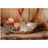 Tablett - Servierbrett Aluminium Silber Silbertablett Dekotablett Dekoration Für Wohnzimmer Esszimmer Oder Küche- 56cm von MichaelNollDE