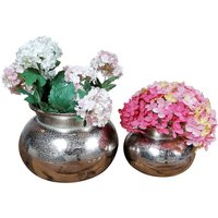 Vase 2Er Set Blumenvase Gefäß Pokalvase Dekovase Aluminium Silber 16/22 cm von MichaelNollDE