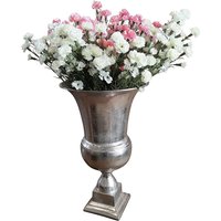 Vase Blumenvase Gefäß Pokalvase Dekovase Aluminium Silber Groß - Für Kunstblumen Und Pampasgras 56 cm von MichaelNollDE
