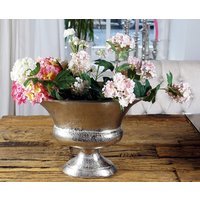 Vase Blumenvase Gefäß Pokalvase Dekovase Aluminium Silber Luxus, Deko Modern, Wohnzimmer, Küche, S 30 cm von MichaelNollDE