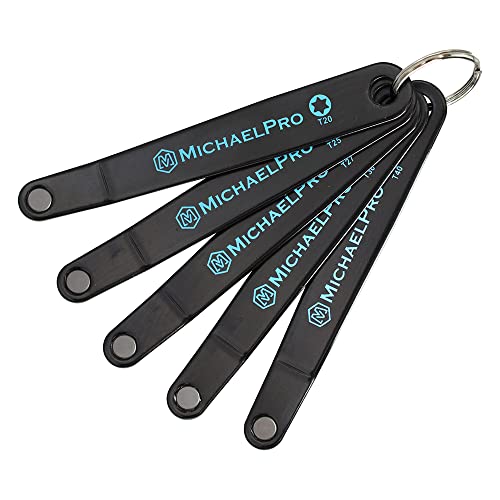 MichaelPro MP002029 5-Piece Ultra Low Profile Offset Screwdriver Set Slim Profile Angle Screwdriver Star Driver | T20, T25, T27, T30, T40 von MichaelPro