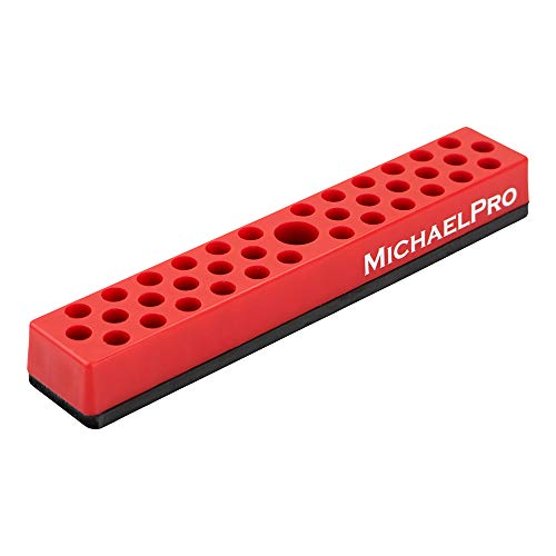 MichaelPro MP014004 Bithalter - 36-teiliger Sechskant Bithalter Magnetisch - Bit Set Organizer mit Starkem Magnetboden - Magnetischer Werkzeug-Organizer in Rot von MichaelPro