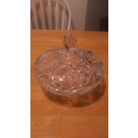 Kristall Verziert Starburst Geschnitten Glas Süßigkeiten Schale Circa. 1980Er Jahre von Michaeljamesthings