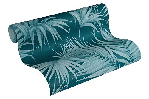 Michalsky Living Vliestapete Dream Again Tapete mit Palmenprint in Dschungel Optik 10,05 m x 0,53 m blau grün Made in Germany 365055 36505-5 von Michalsky Living