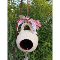Futterkugel, Vogelfutter, Keramik, Windlicht, Gartenkeramik, Winterfutter, Hängend, Handarbeit, Unikat von MichasToepferheisl