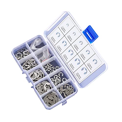 Michass 120Stück Edelstahl E Clip Sicherungsring, E Clip Sprengring, Intern Sicherungsring, 10 Größe Interner Externer Druckknopf mit Aufbewahrungsbox, für Wellenbefestigungsteile Michass 120Stück Edelstahl E Clip Sicherungsring, E Clip Sprengring, Intern Sicherungsring, 10 Größe Interner Externer Druckknopf mit Aufbewahrungsbox, für Wellenbefestigungsteile von Michass