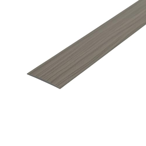 Übergangsleiste Selbstklebend，Vinyl Abschlussprofil Holzmaserung Abdeckleisten PVC Fußböden Bodenbelag Türleiste,Türschwellen Leiste，Flacher Laminatprofil-Bodenbelag-Randstreifen (Gray Eiche,2mX4cm) von Michass