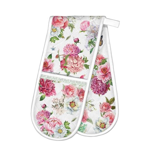 Michel Design Works Double Oven Glove Blush Peony Doppel-Ofenhandschuh von Michel Design Works
